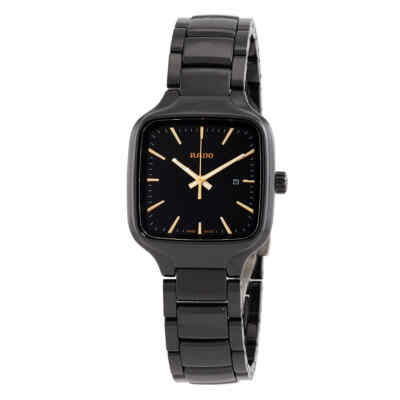 Pre-owned Rado True Square Quartz Black Dial Ladies Watch R27080162