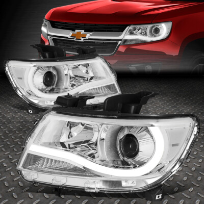 [СВЕТОДИОДНАЯ ПАНЕЛЬ DRL] ДЛЯ 15-23 ЛАМП ПРОЕКТОРА CHEVY COLORADO CHROME/CLEAR