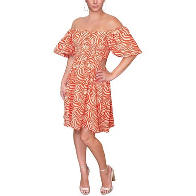 

Rachel Rachel Roy Женское присборенное мини-платье Nova Orange с вырезами  BHFO 3627, Оранжевый