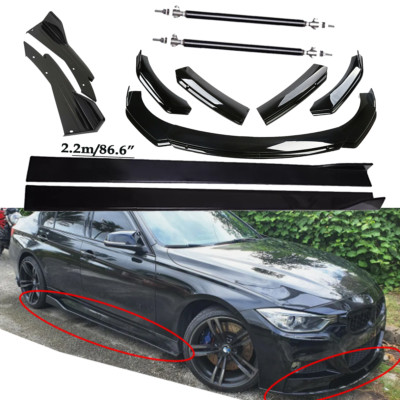 Front Bumper Lip Spoiler Diffuser Splitter Rear Side Skirt For BMW 320i 328i