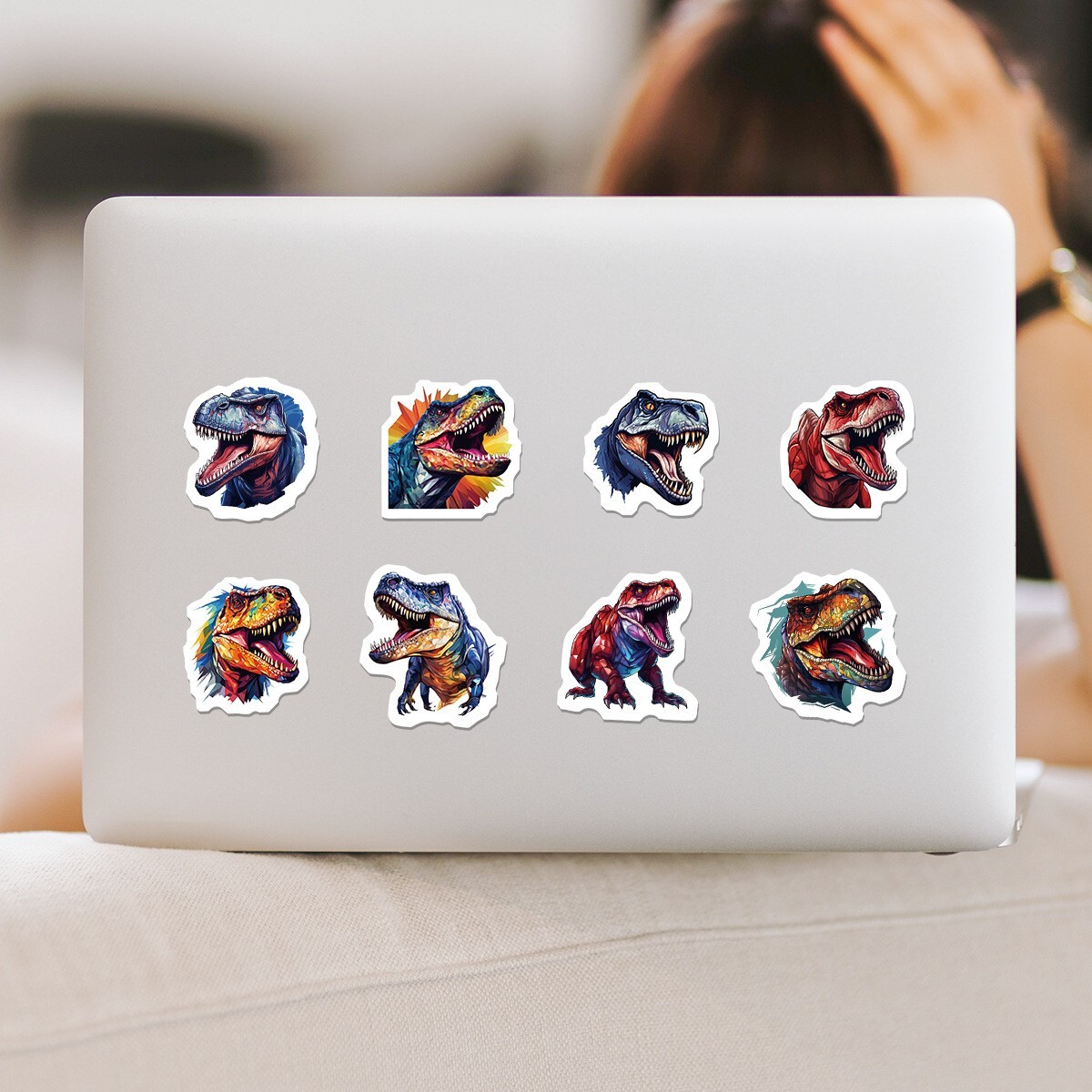 50 Pcs Stickers T-Rex Dinosaur Luggage Skateboard Fridge Car Bottles Kids Vinyl - Picture 6 of 9