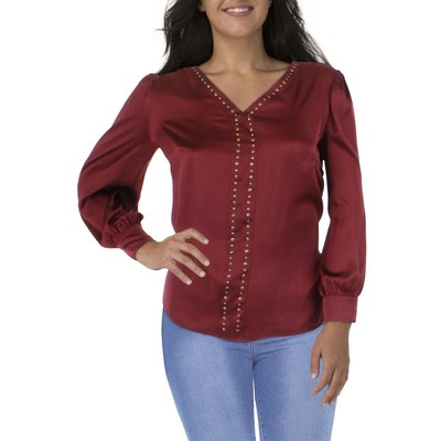 

Женская рубашка Vince Camuto с V-образным вырезом и украшением, блузка, топ плюс BHFO 6830