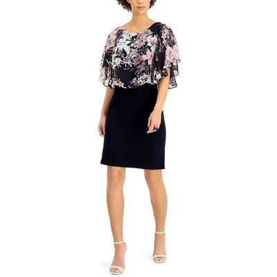 

Женское приталенное платье миди с цветочным принтом Connected Apparel Petites BHFO 0088, Navy/mauve