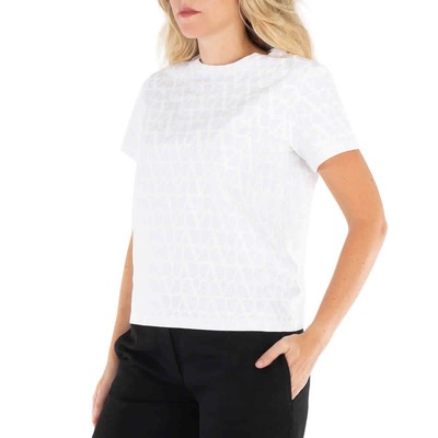 Pre-owned Valentino Toile Iconograph Vlogo T-shirt, Size X-small In White