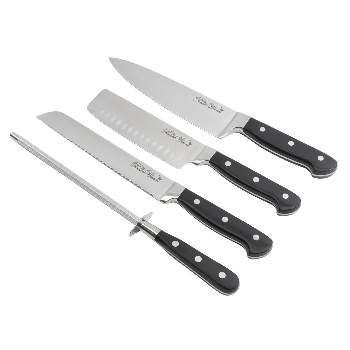 Pioneer Woman Cowboy Rustic 14-Piece Black Kitchen Knife Block Cutlery Set