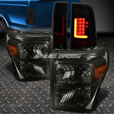 ДЫМЧАТО-ЯНТАРНАЯ ФАРА + 3D LED КРАСНЫЙ L-ОБРАЗНЫЙ ЗАДНИЙ ФОНАРЬ С ТОНИРОВКОЙ ДЛЯ 11-16 SUPER DUTY