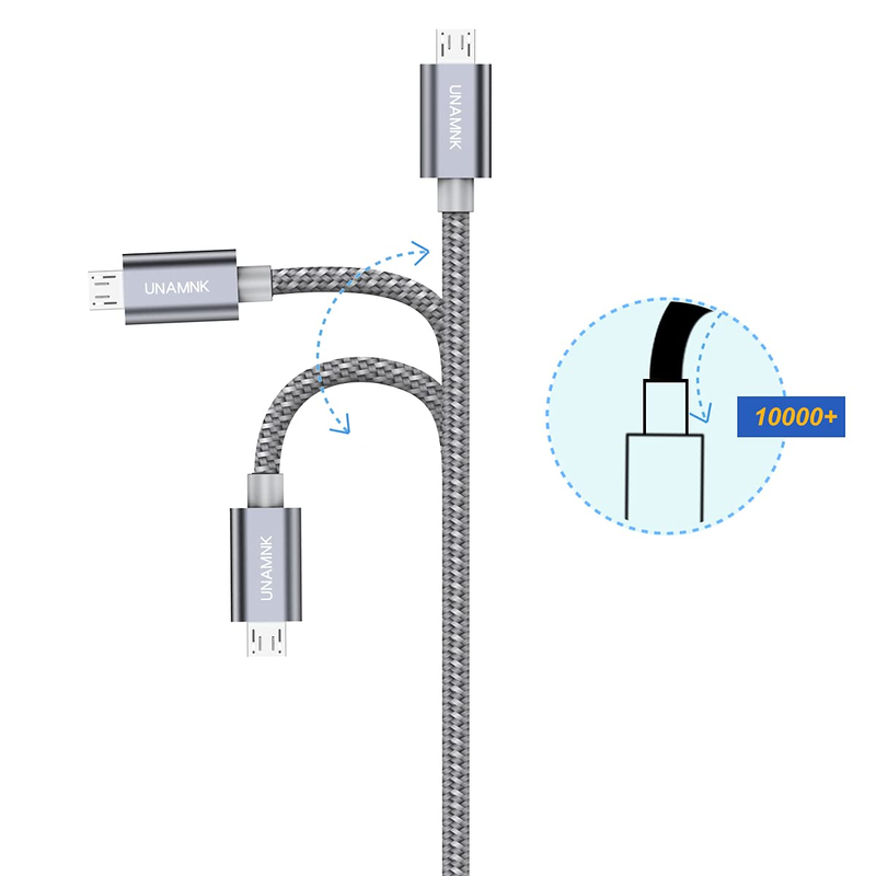 Micro USB Cable 【6.6Feet】 USB A Male to Micro B Male Cable Android Charger (Aram
