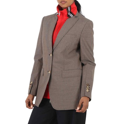 Pre-owned Burberry Wool Cotton Track Top Detail Tailored Jacket In Beige