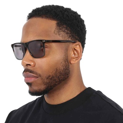 Pre-owned Tom Ford Fletcher Smoke Mirror Browline Men's Sunglasses Ft0832 55c 59 In Gray