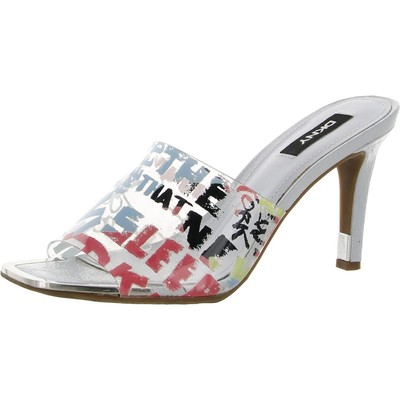 

Женские туфли без задника DKNY Bronx White из искусственной кожи 7.5 Medium (B,M) BHFO 3784, Grafitti print