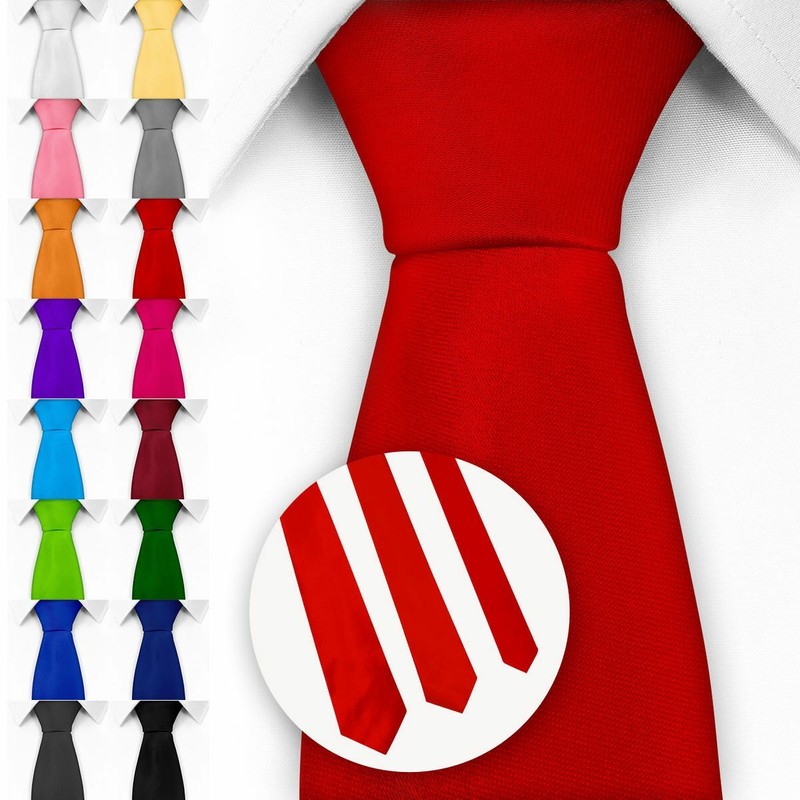 Krawatte In 3 Verschiedenen Breiten Und Vielen Farben Satin Schlips Herren 