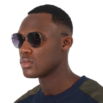 Pre-owned Tom Ford Grey Gradient Round Men's Sunglasses Ft0976-k 08b 56 Ft0976-k 08b 56 In Gray
