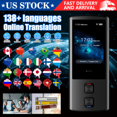 138 Language Offline Smart Translator Voice Wifi Translation Bluetooth + Camera*
