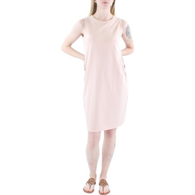 Женское розовое трикотажное повседневное платье-футляр без рукавов Eileen Fisher L BHFO 0269