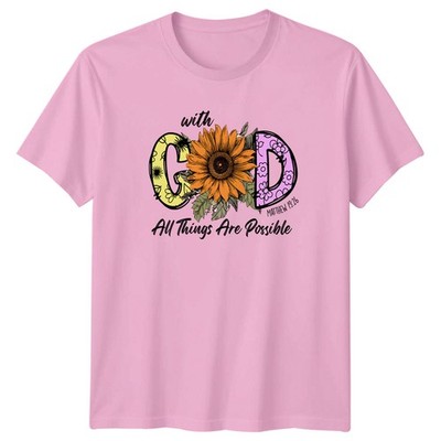 With God All Things Are T-Shirt Faith Inspiration Christian Gift For Him And Her