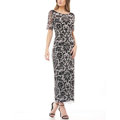 

Женское вечернее платье цвета слоновой кости с вышивкой JS Collections Платье  BHFO 9608, Ivory/black