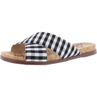 

Женские сандалии Sam Edelman Hattie с шлепанцами крест-накрест спереди и ремешком BHFO 7502, Black/white, Hattie