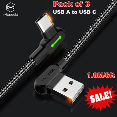 3 PACK 6FT USB Type C Fast Charging Cable Data Syn Cord For Samsung A14 A54 A13