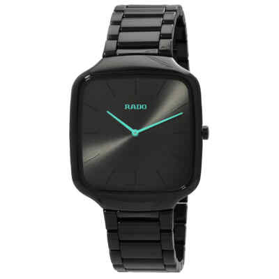 Мужские часы Rado True Square с тонким кварцевым корпусом и черным циферблатом R27054152