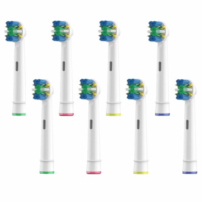 8x Pack Replacement Electric Tooth Brush Heads Floss Action Hard Firm Bristles