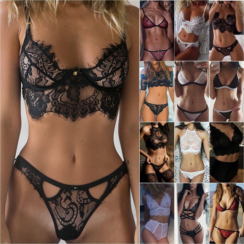 Damen Reizwäsche Spitze Erotik Dessous G-String + BHs Unterwäsche Nachtwäsche