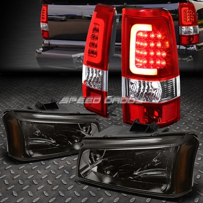 ДЫМЧАТАЯ ФАРА + ЯНТАРНЫЙ УГОЛОК + КРАСНЫЙ 3D ОПТИЧЕСКИЙ СВЕТОДИОДНЫЙ ЗАДНИЙ ФОНАРЬ ДЛЯ 03-07 SILVERADO