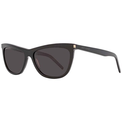 Pre-owned Saint Laurent Dark Grey Cat Eye Ladies Sunglasses Sl 515 001 58 Sl 515 001 58 In Gray
