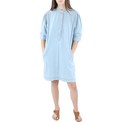 

Женское дневное платье-рубашка с джинсовыми карманами Lauren Ralph Lauren Goddard BHFO 3897, Синий