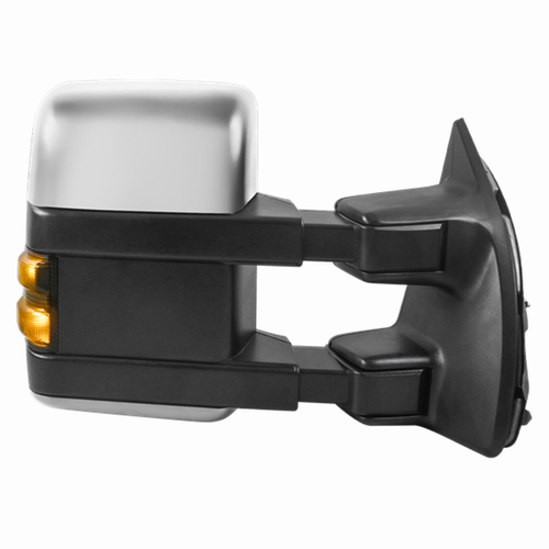 Pair Chrome Power Heated Tow Mirrors For 1999-2007 Ford F250 F350 F450 F550