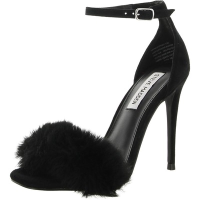 

Женские черные сандалии Steve Madden Kippins, туфли на каблуке 6,5, средний (B,M) BHFO 7037, Black microsuede, Kippins