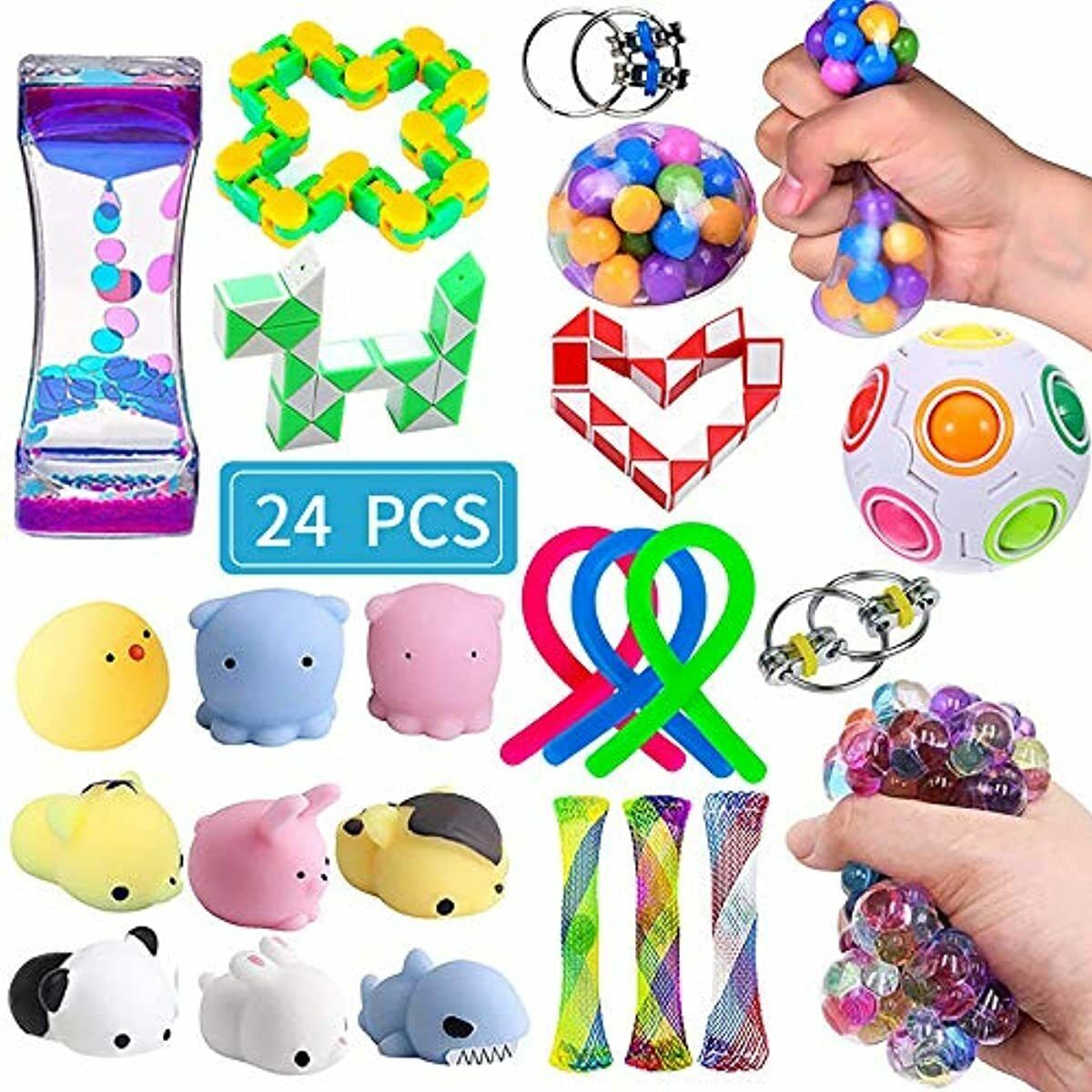 24 Pack Sensory Toys Set, Relieves Stress and Anxiety Fidget Toy for Children | eBay