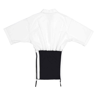 Pre-owned Burberry Ladies Optic White Knitted Panel Short-sleeved Shirt