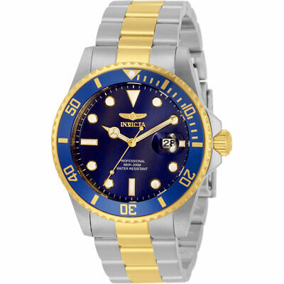 Invicta Men's Watch Pro Diver Japanese Quartz Blue Dial Two Tone Bracelet 33268