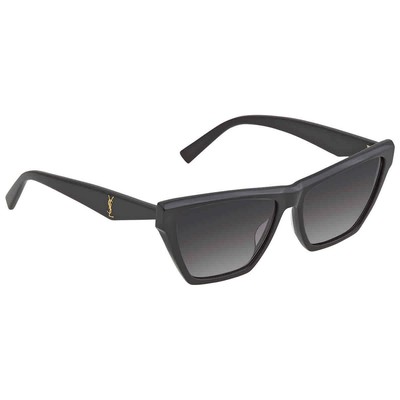 Pre-owned Saint Laurent Grey Gradient Cat Eye Ladies Sunglasses Sl M103 001 58 In Gray