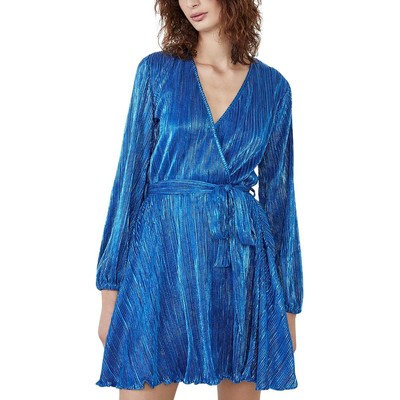 

Bardot Womens Belissa Blue Metallic Mini Party Cocktail Dress  S BHFO 3878, Electric blue
