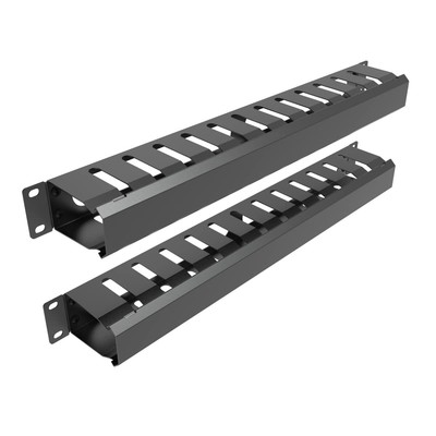 2 Pack Of All Metal 1u Cable Management Horizontal Rack Mount Cable Manager With