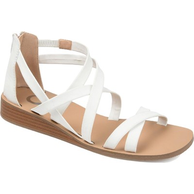 

Женские белые сандалии на плоской подошве Journee Collection Lanza 7.5 Medium (B,M) BHFO 4359, Белый