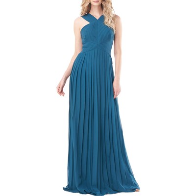 

Женское плиссированное макси-платье с лямкой на бретельках Kay Unger New York Amelia BHFO 2523, Teal