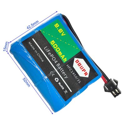 9.6V 3S 500mAh LiFePO4 Battery SM2P Rev plug for RC Buggy Car Truck SpeedBoat