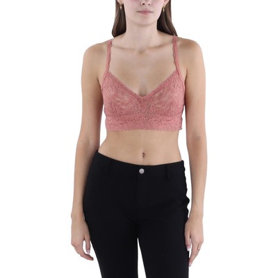 Женское розовое кружевное беспроводное белье без косточек Hanky Panky без косточек S BHFO 4970