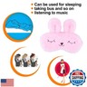 Ulbemoll Cute Rabbit Sleeping Mask, Soft Plush Bunny Blindfold Funny Novelty Sleep Mask Eye Cover Eyeshade for Kids Girls Boys Women Men Night Nap Travel Meditation (Pink, Rabbit)
