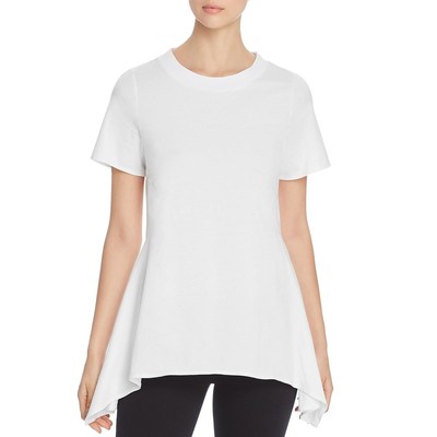 

Donna Karan Женская белая хлопковая асимметричная футболка-туника  BHFO 9311, Белый