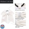Large Glitter White Cheer bow, Hipcheer 8 Inch Large Jumbo Cheer Hair Bows Ponytail Holder Elastic Band Handmade for Cheerleaders Teen Girls College Sports (GlitterWhite)
