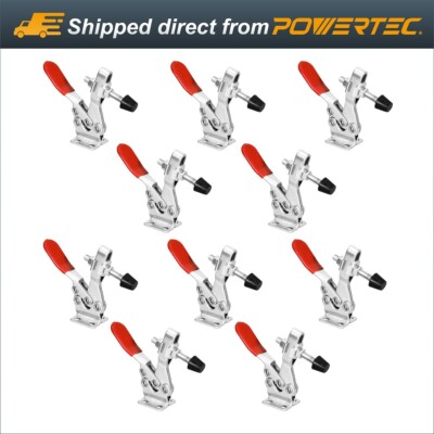 POWERTEC Horizontal Quick-Release Toggle Clamp, 500 lbs 225D - 10PK (20331)