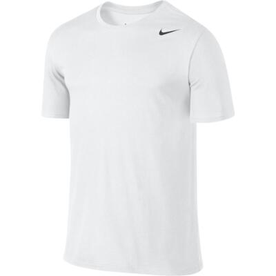 Мужская белая футболка Nike спортивного кроя с коротким рукавом Dri-Fit Athletic S BHFO 6129