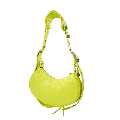 Pre-owned Balenciaga Le Cagole Xs Shoulder Bag In Neon Yellow 6713091vguy7206