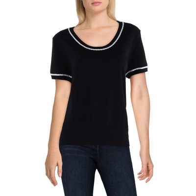 Женский черный пуловер с круглым вырезом Karl Lagerfeld Paris, топ-свитер XL BHFO 0413