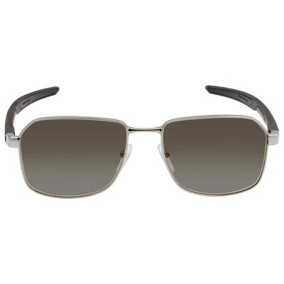 Pre-owned Prada Linea Rossa Grey Gradient Rectangular Men's Sunglasses Ps 54ws 5av04g 57 In Gray