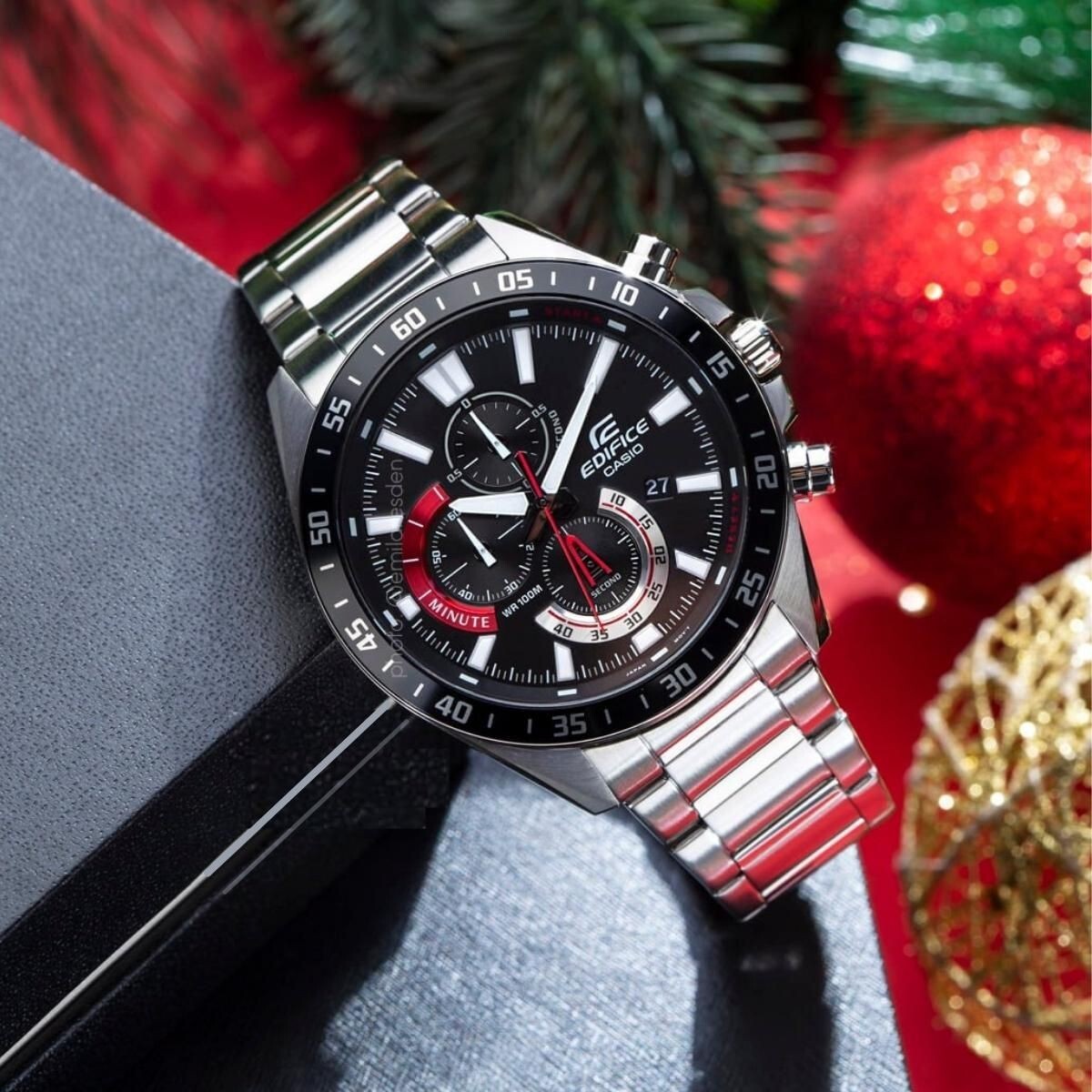 Pre-owned Casio Edifice Efv-620d-1a4vudf Stainless Steel Men Watch