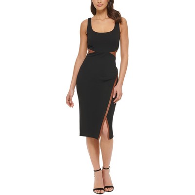 

Guess Женское облегающее платье до середины икры с отделкой из искусственной кожи BHFO 9399, Black/cognac